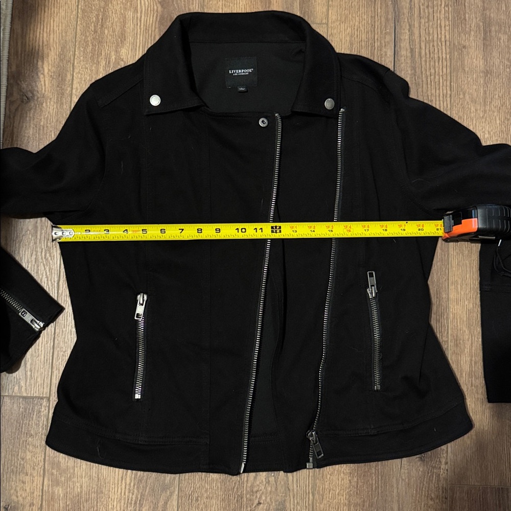 Liverpool Black Moto Jean Jacket with Silver Hardware - Picture 5 of 5